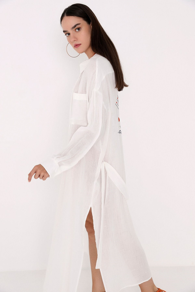 Beyaz Gömlek Elbise