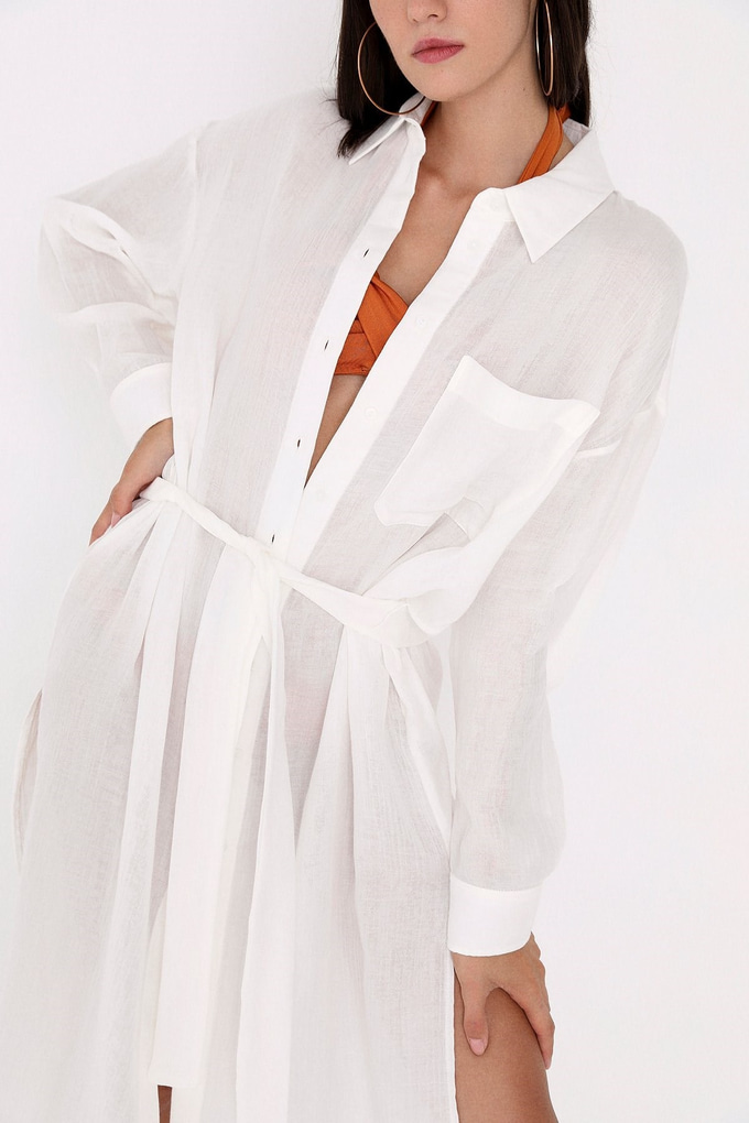 Beyaz Gömlek Elbise