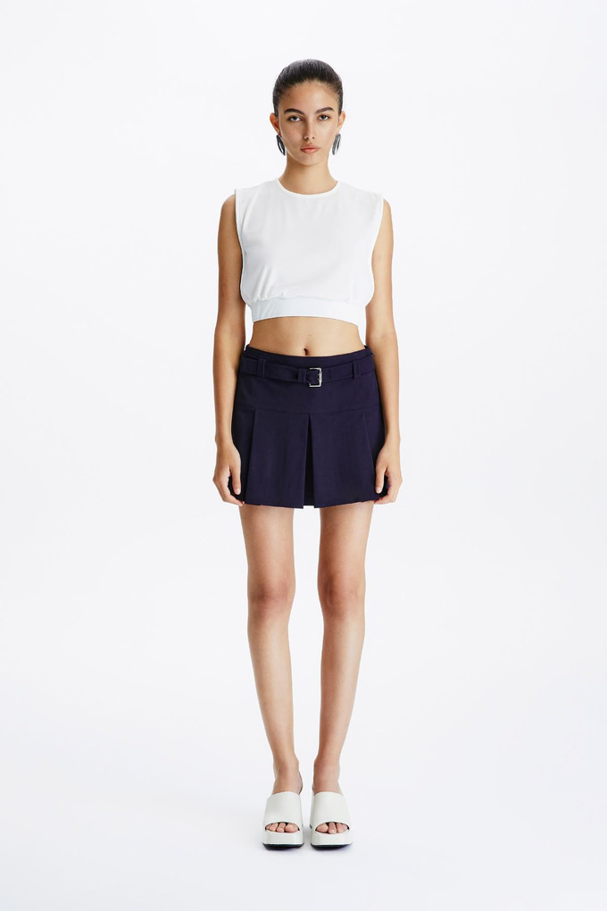 Büzgülü Ekru Basic T-Shirt