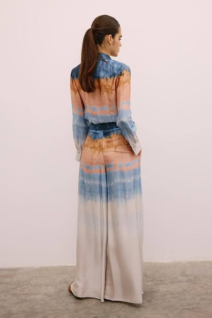 Degrade Desenli Bol Paça Somon Pantolon