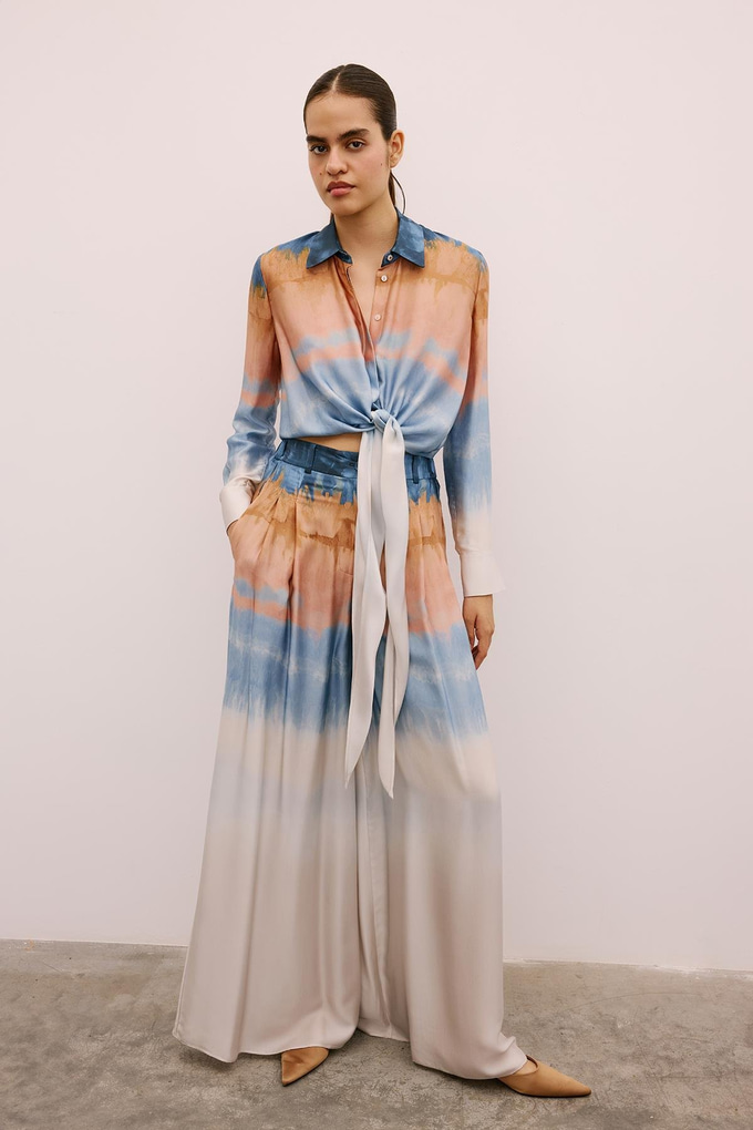 Degrade Desenli Bol Paça Somon Pantolon