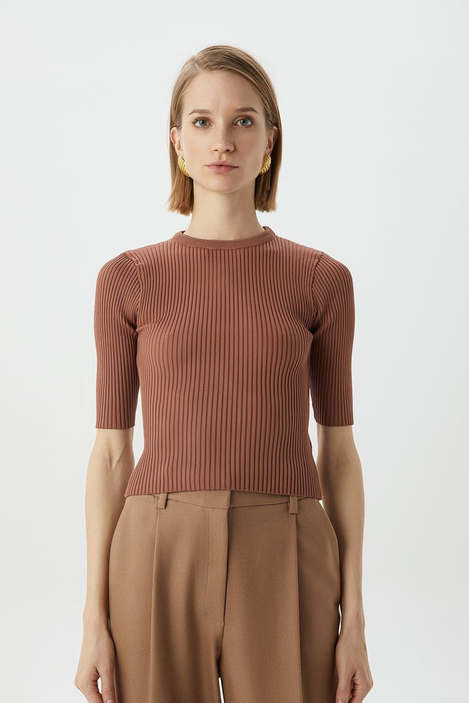 Fitilli Bakır Crop Top