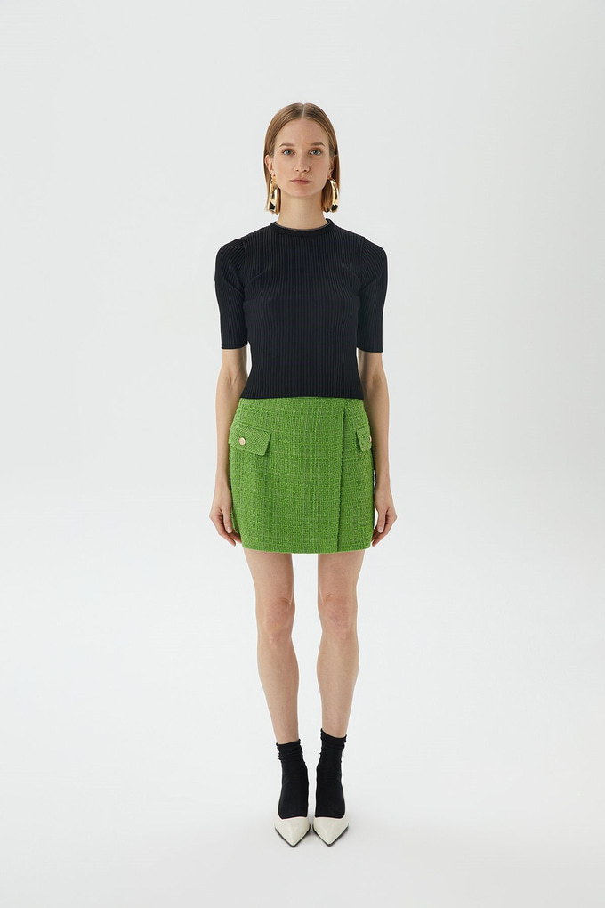 Fitilli Siyah Crop Top