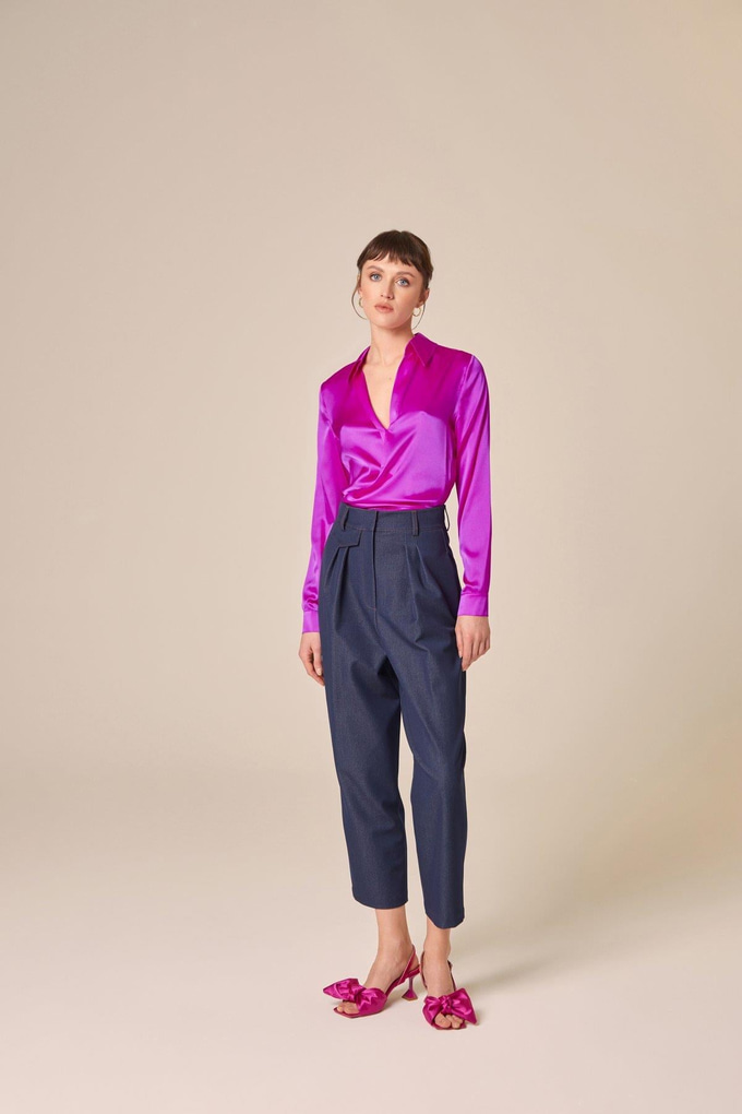 Tie-On Silk Blouse