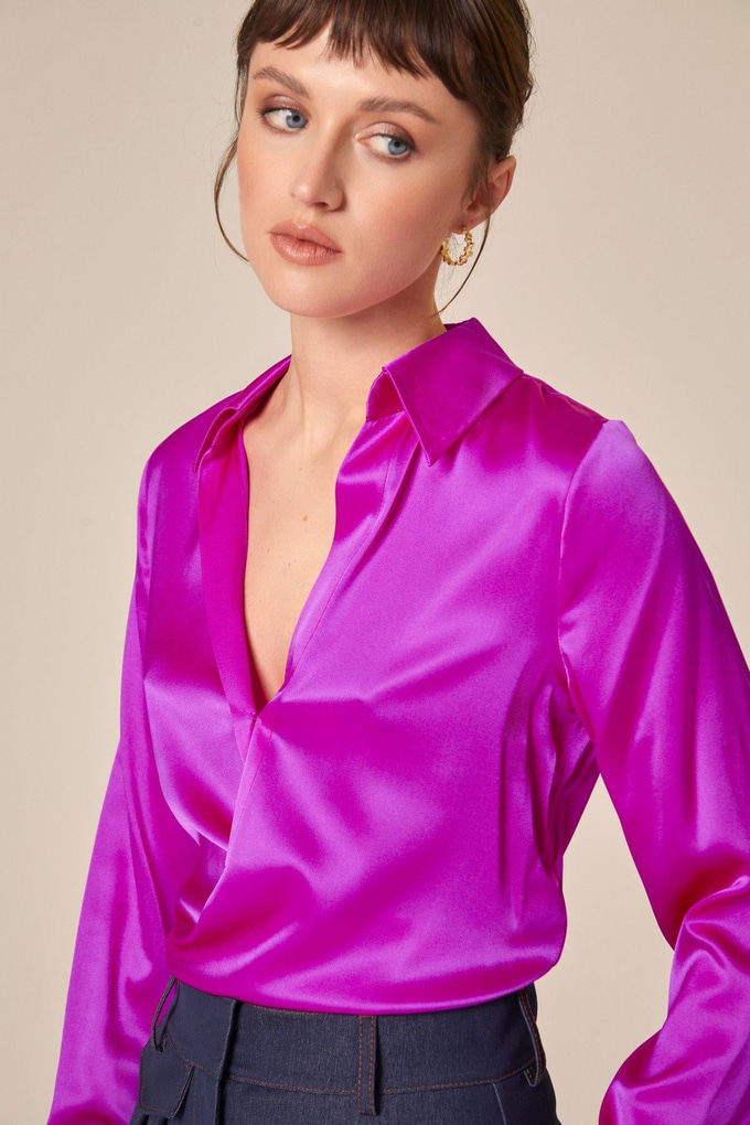Tie-On Silk Blouse