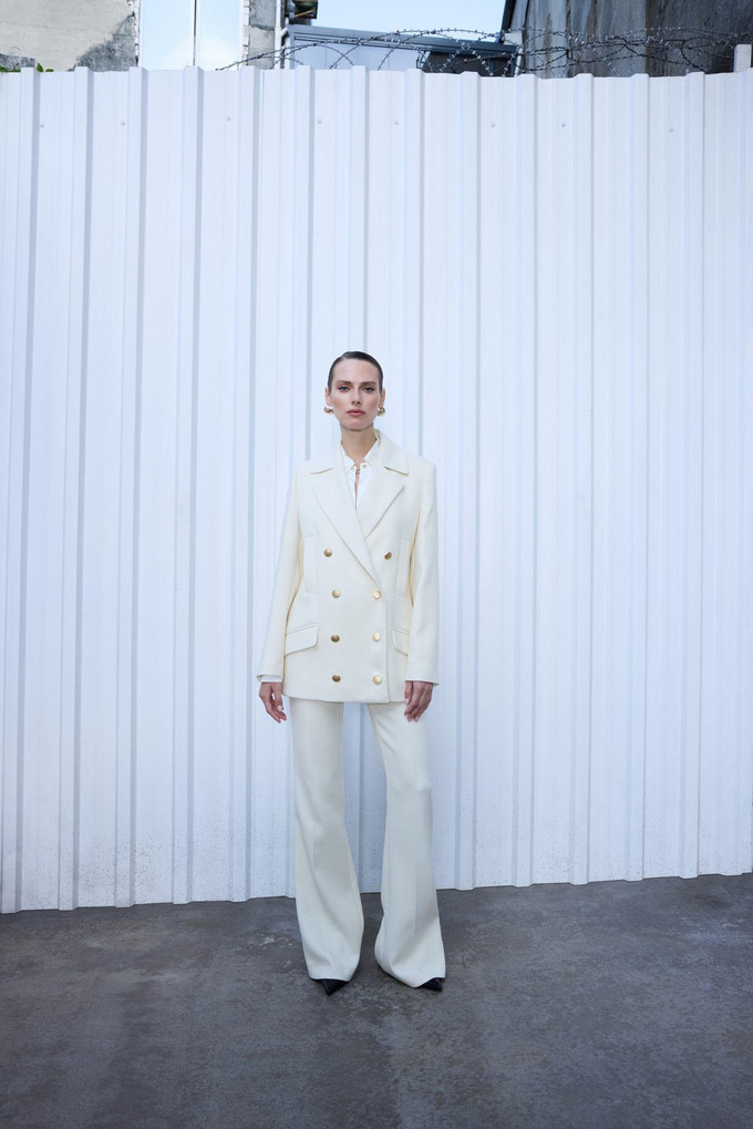 Geniş Paça Ekru Pantolon