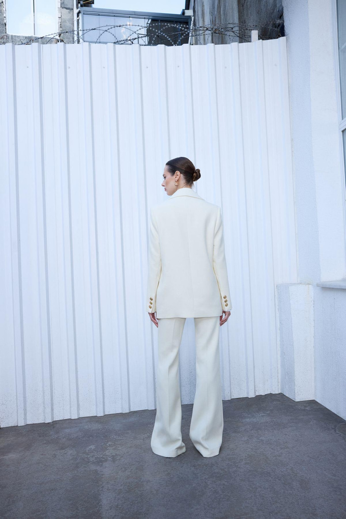 Geniş Paça Ekru Pantolon