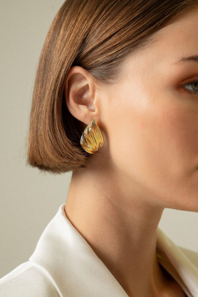 Textured Gold Earrings