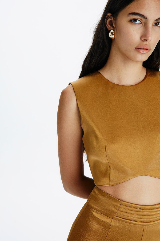 Satin Crop Bustier