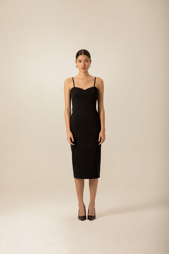 Sweetheart Neckline Red Midi Dress