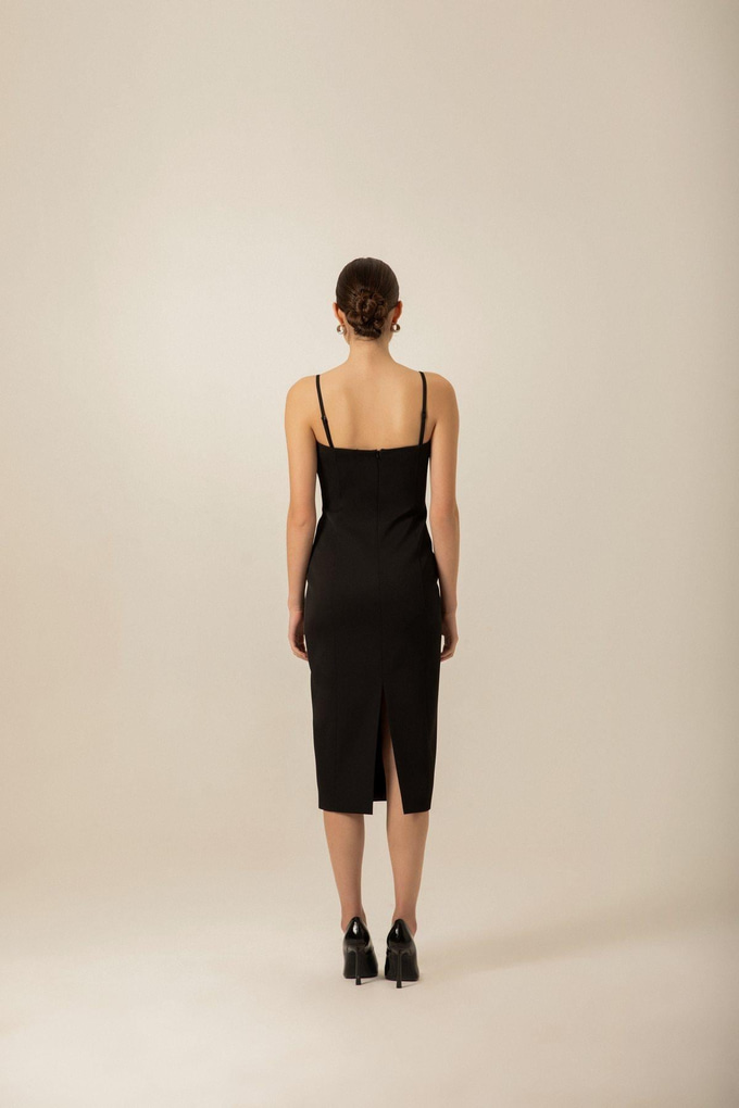 Sweetheart Neckline Red Midi Dress