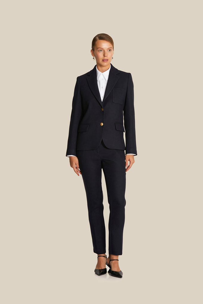 Klasik Kesim Lacivert Kaşe Pantolon