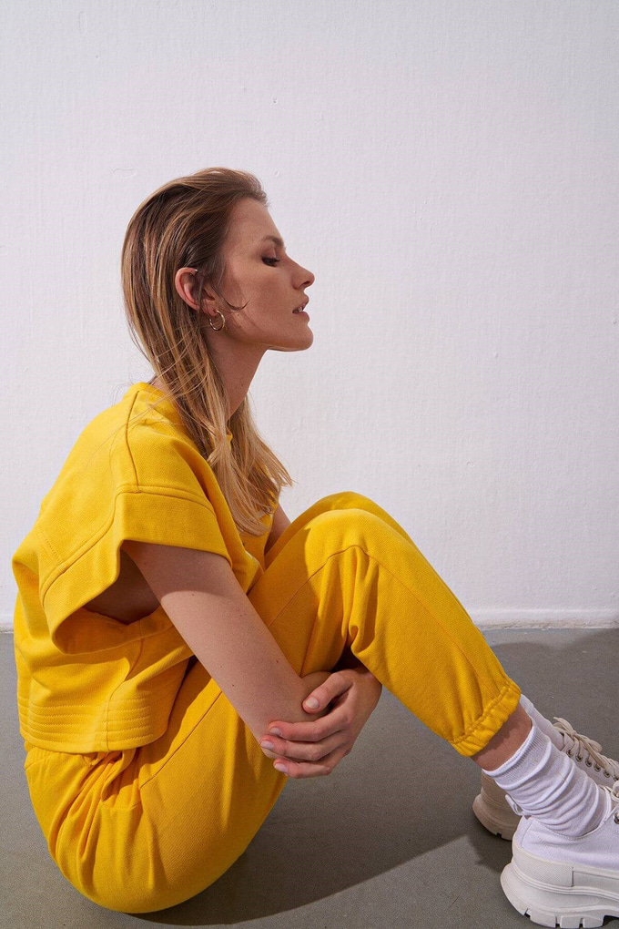 Sarı Jogger Fit Eşofman Pantalon