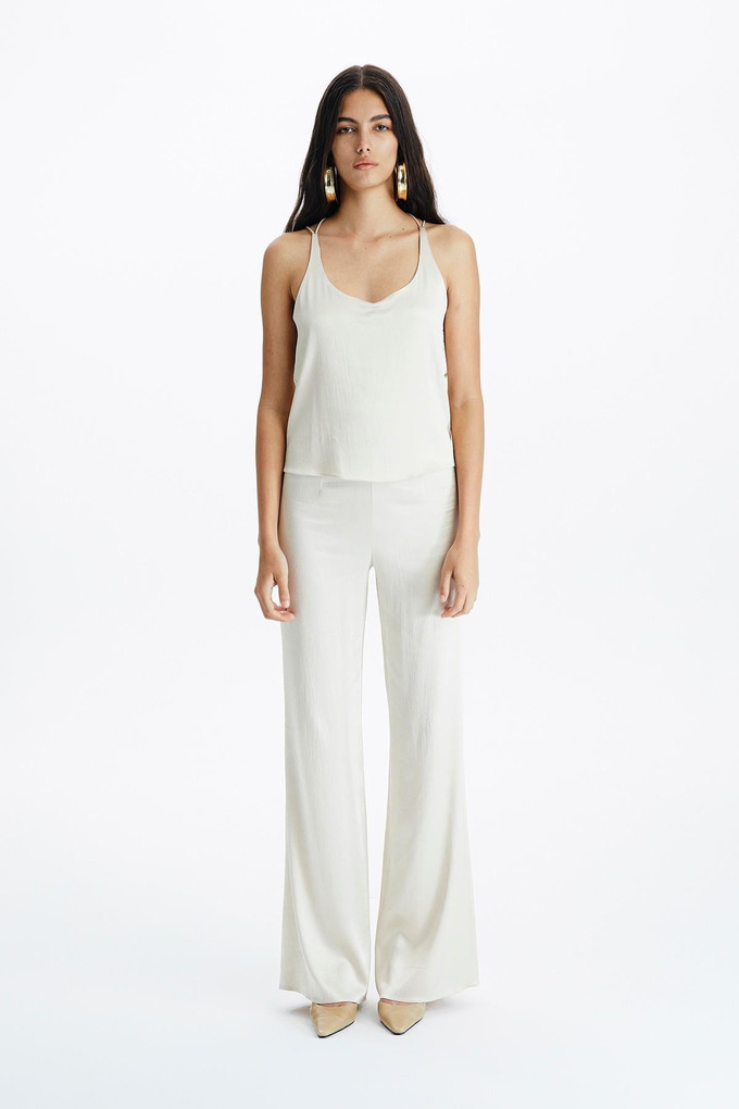 Satin Top with Open Back