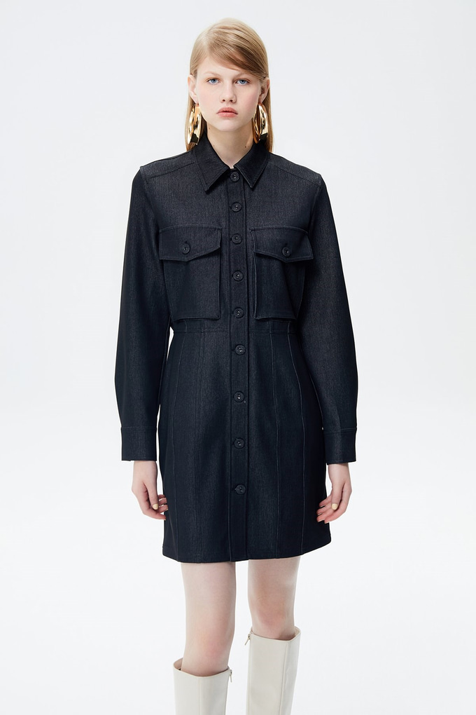 Sırt Dekolteli Siyah Mini Elbise