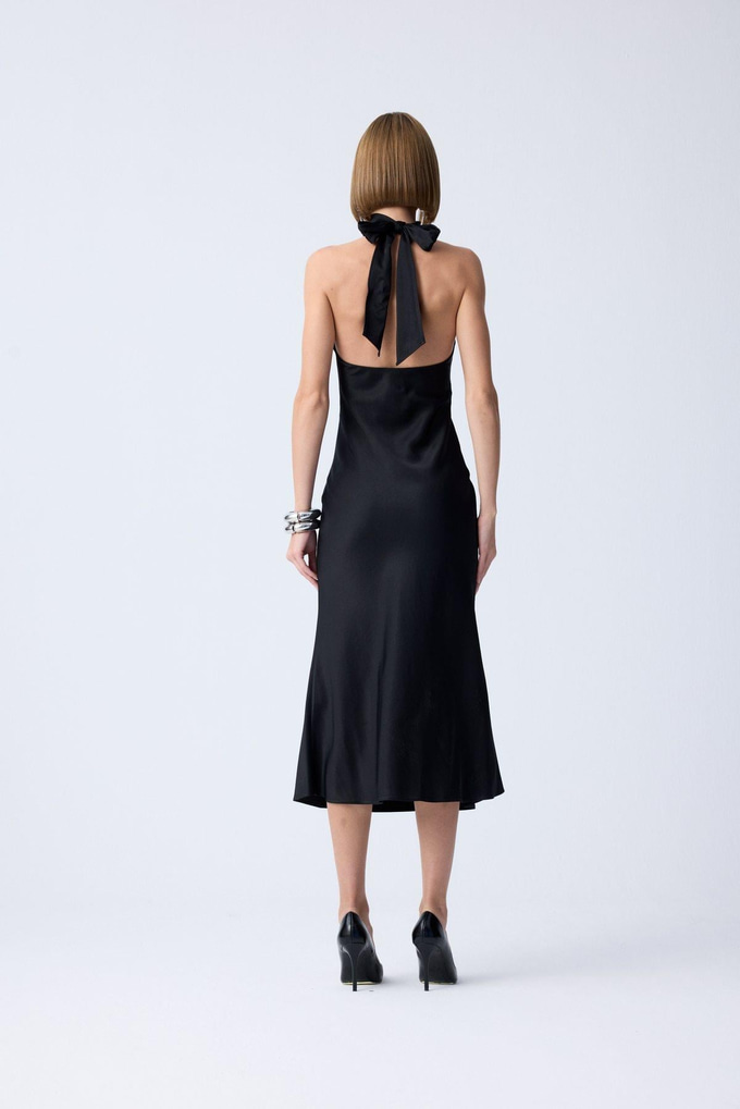 Back Cutout Black Elegant Dress