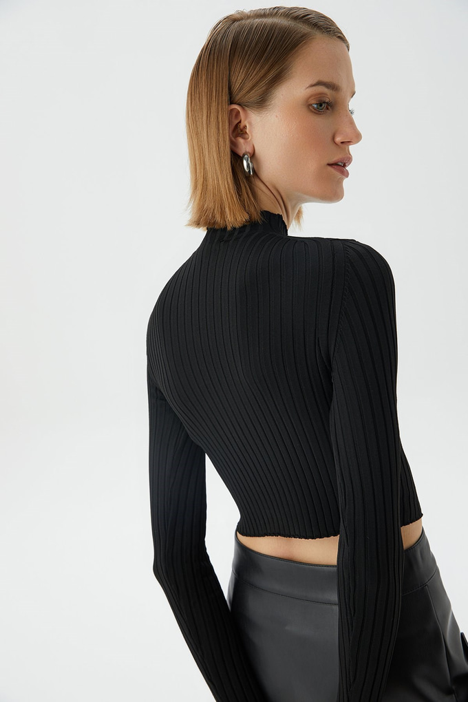 Siyah Basic Triko Top