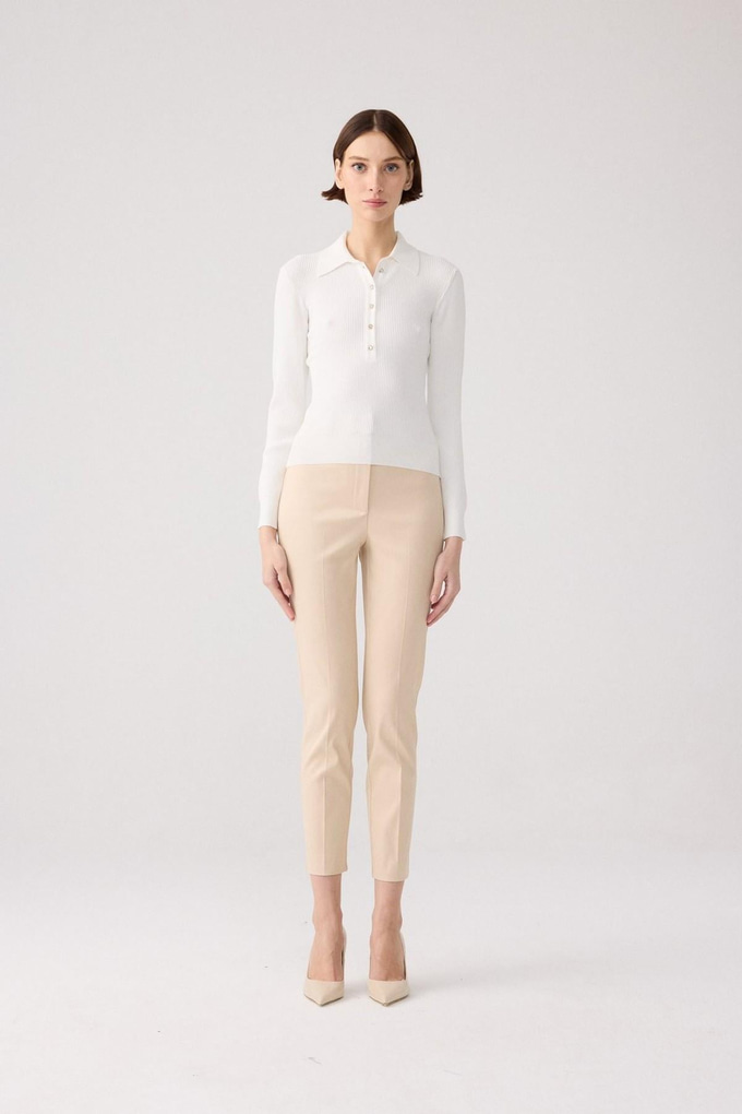 Stone Detail Ecru Blouse