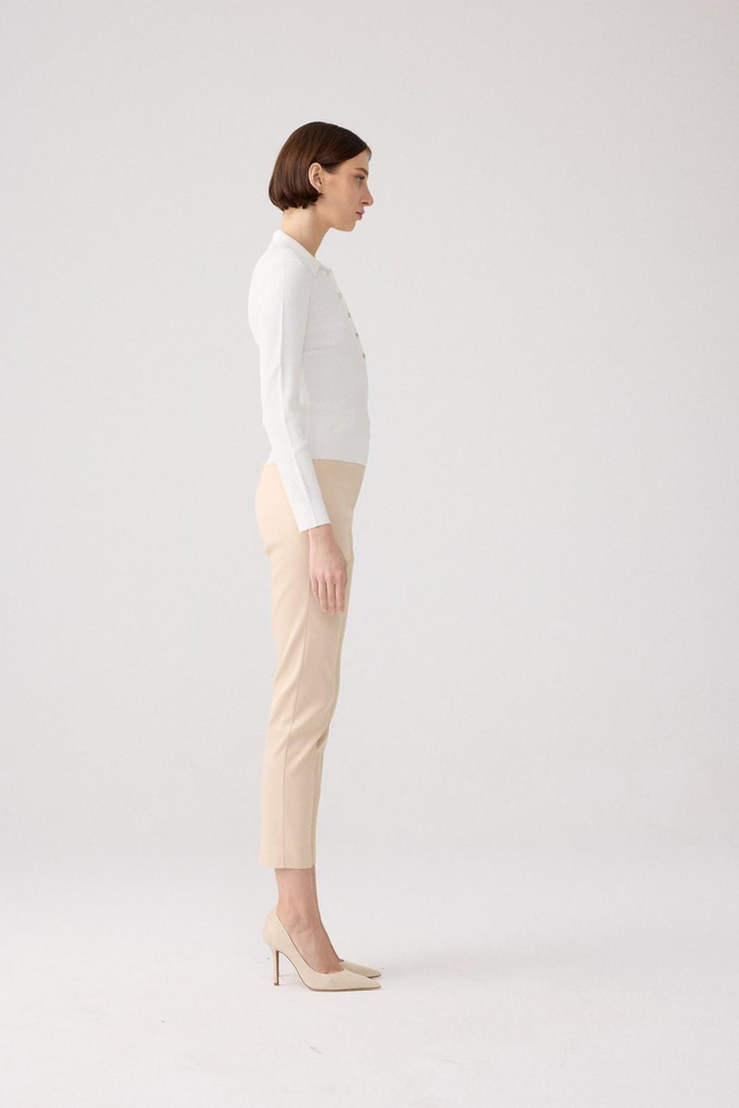 Stone Detail Ecru Blouse