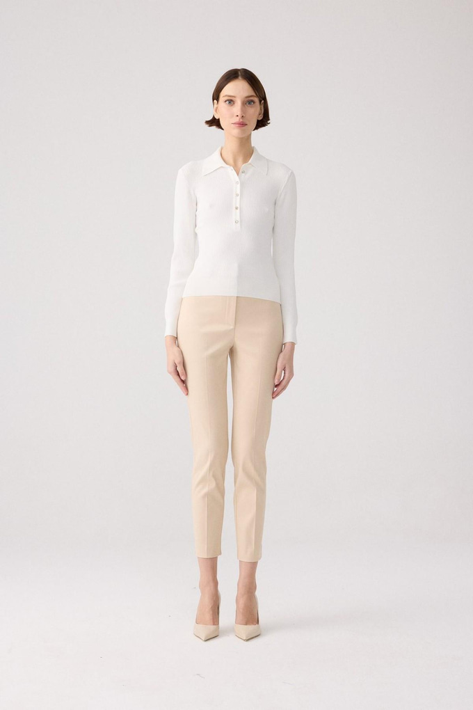 Stone Detail Ecru Blouse