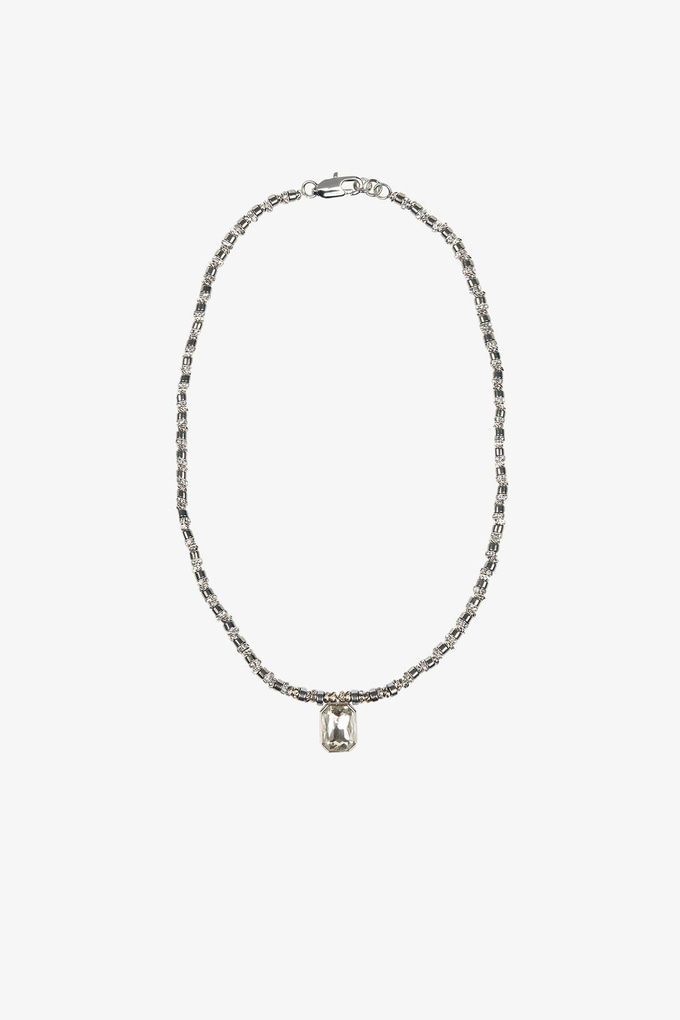 Single Stone Silver Necklace  