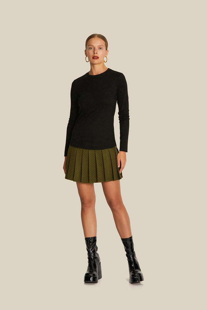 Long Sleeve Basic Black Blouse