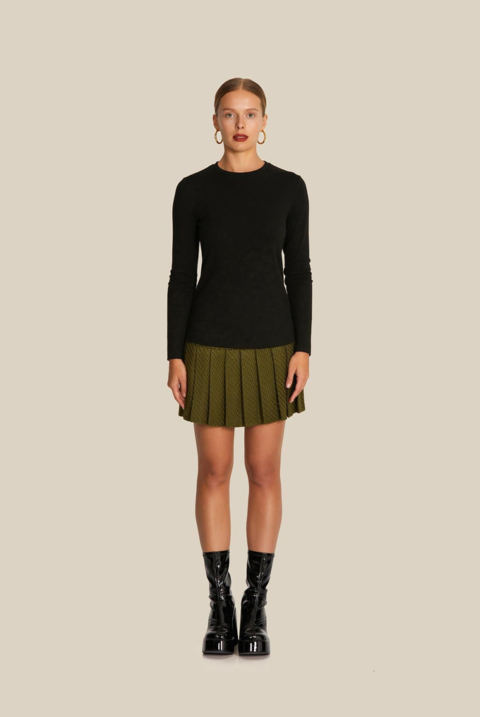 Long Sleeve Basic Black Blouse