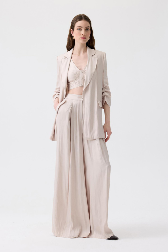 Padded Relaxed Fit Ecru Blazer