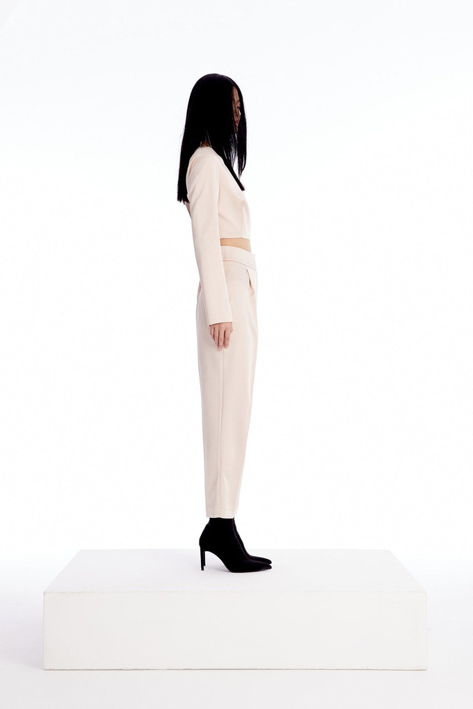 Yüksek Bel Pudra Pantolon