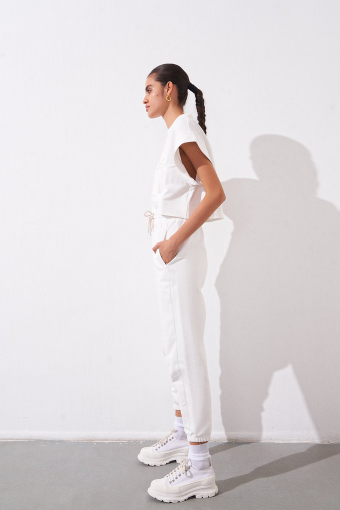  Ekru Jogger Fit Pantalon