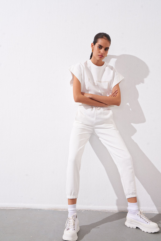  Ekru Jogger Fit Pantalon