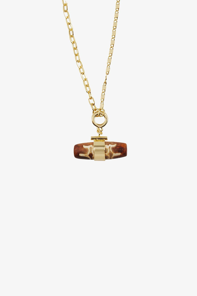 Agate Detailed Gold Necklace  