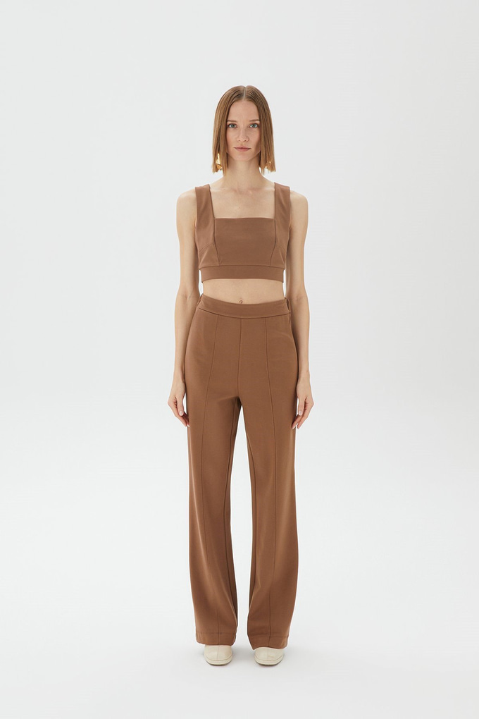 Askılı Camel Crop Top