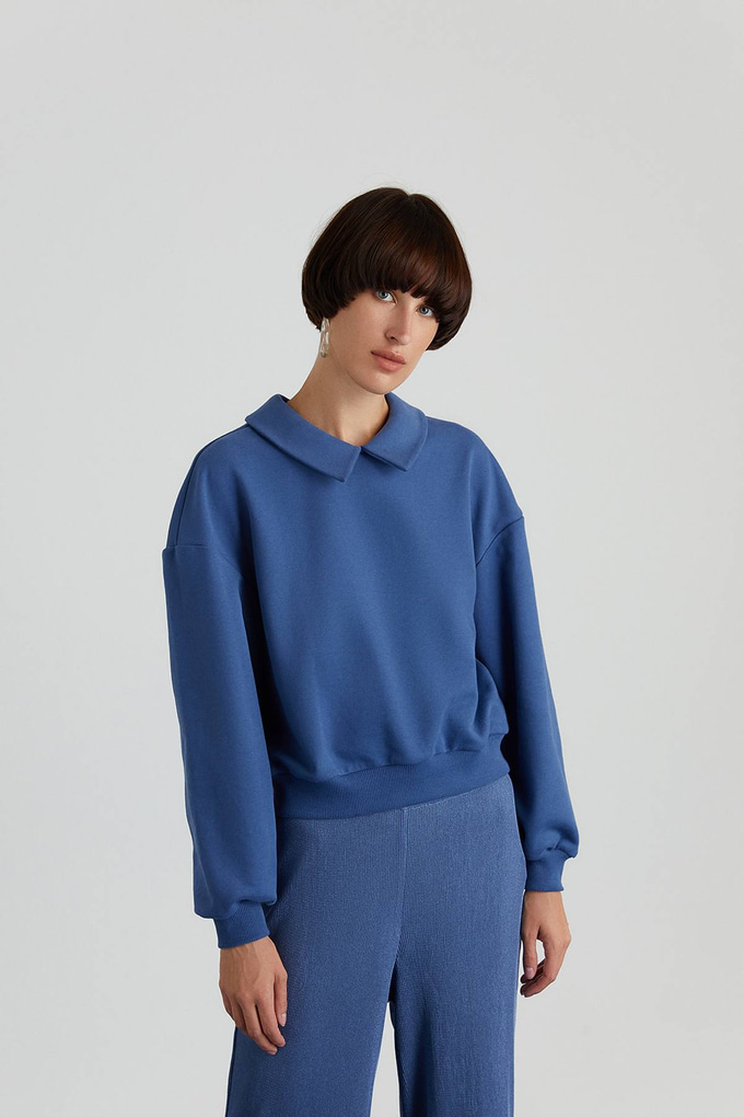 Bebe Yaka İndigo Sweat