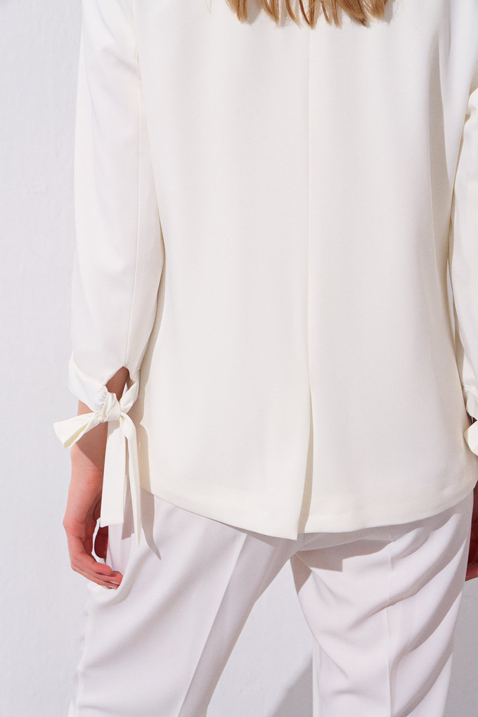 Beyaz Oversize Kruvaze Blazer