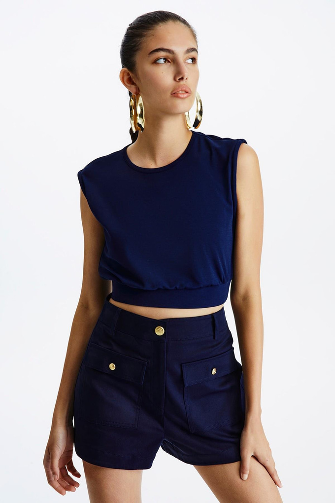 Cepli Lacivert Basic T-Shirt