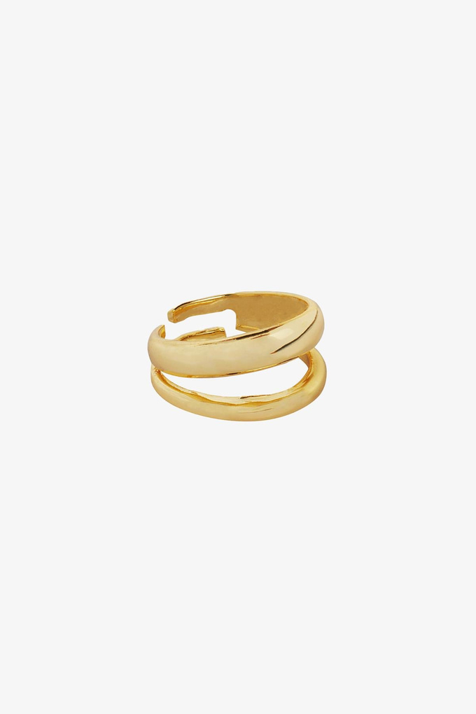 Çift Sıralı Gold Yüzük