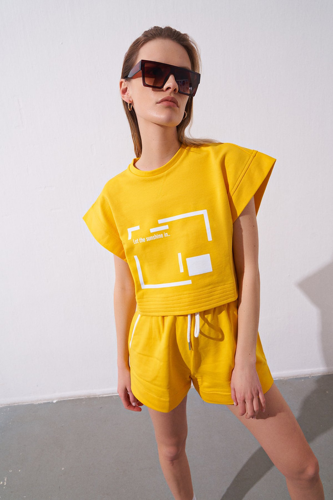 Crop Fit Spor T-Shirt