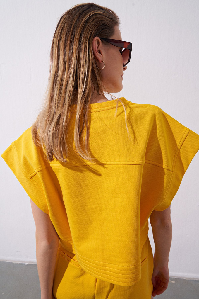 Crop Fit Spor T-Shirt