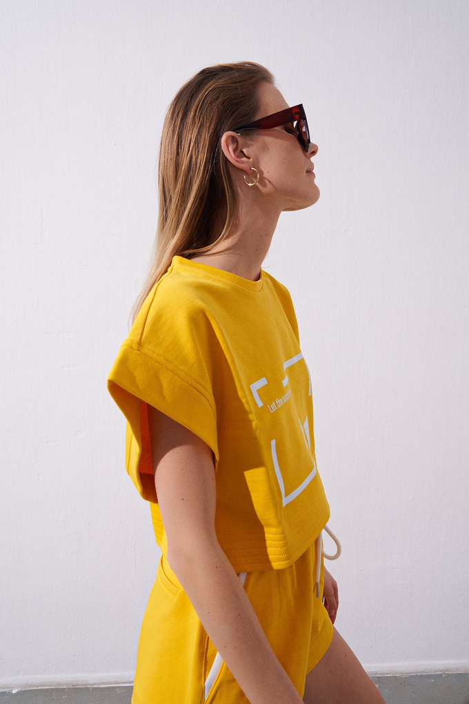 Crop Fit Spor T-Shirt