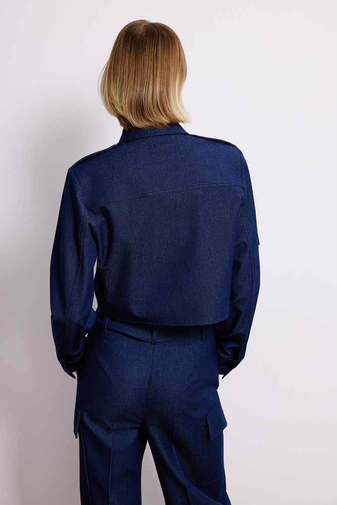 Navy Denim Long Sleeve Shirt