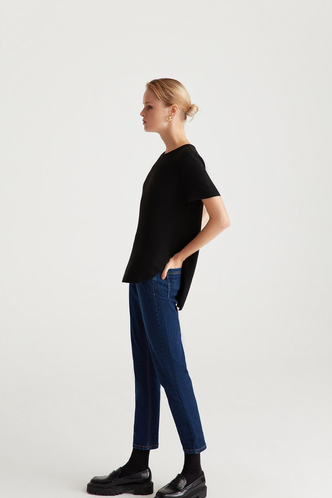 Dökümlü Basic T-Shirt
