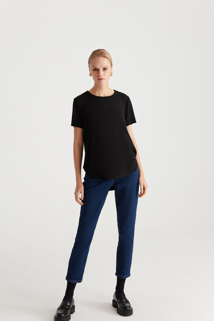 Dökümlü Basic T-Shirt