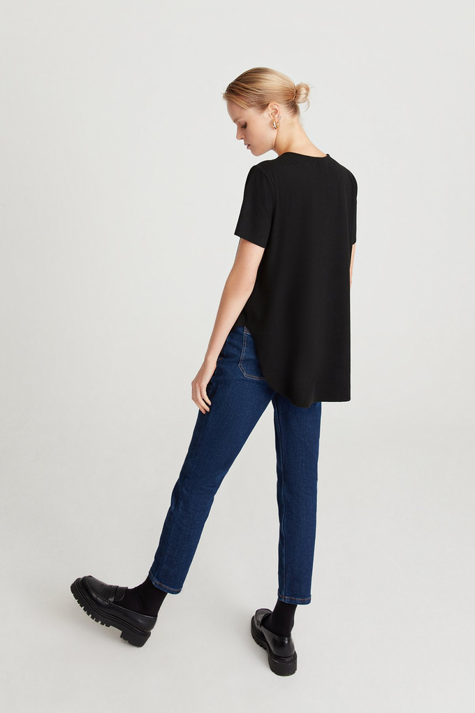 Dökümlü Basic T-Shirt