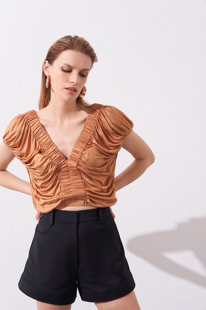 Drapeli Crop Bluz