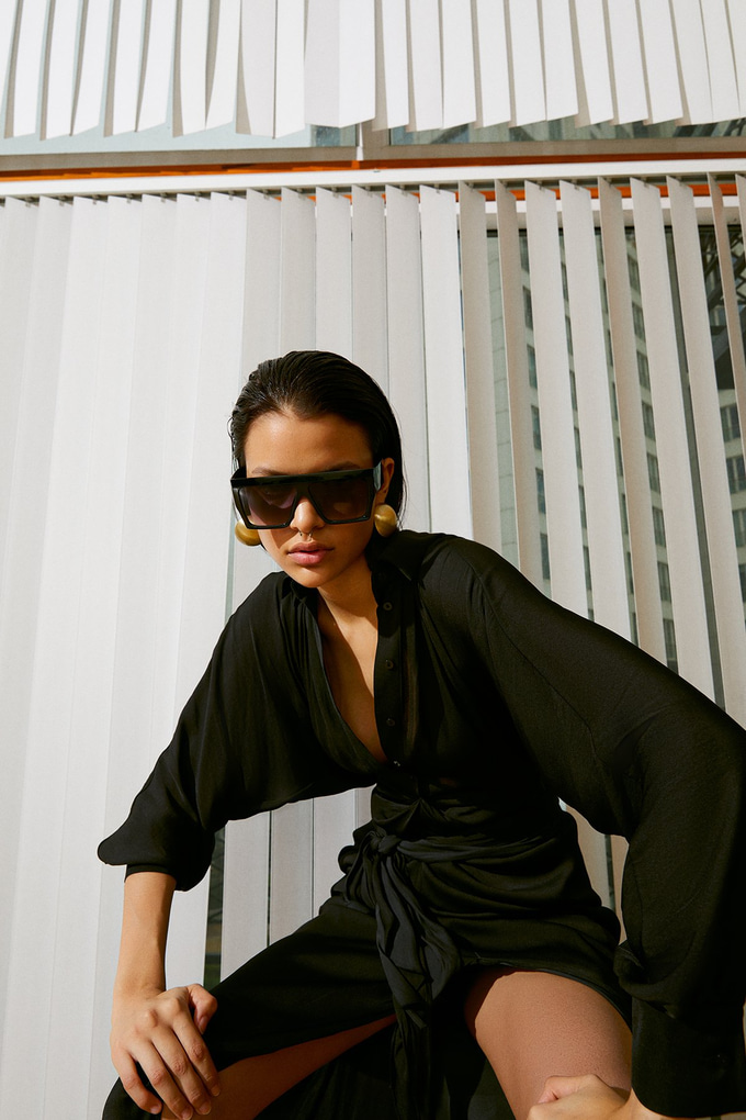 Draped Shirt Dress