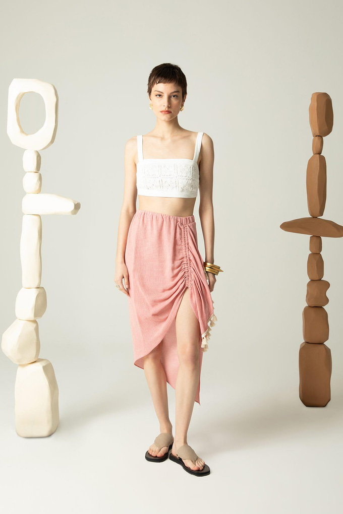 Draped Dress with Tassels