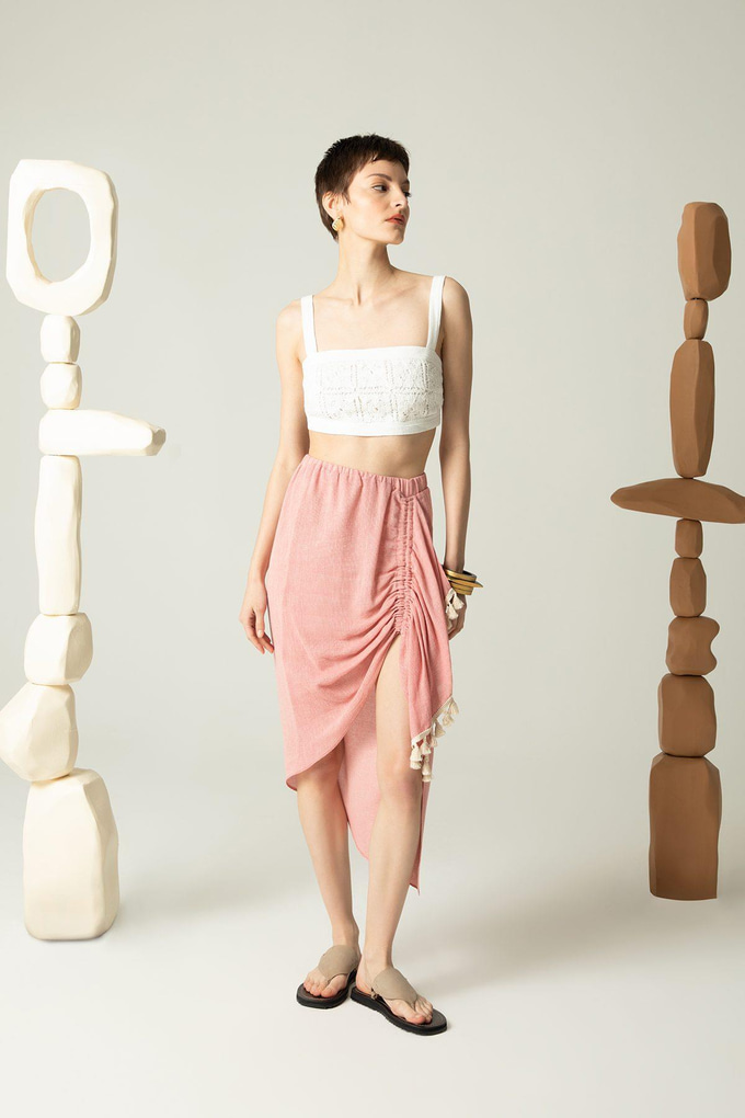 Draped Dress with Tassels