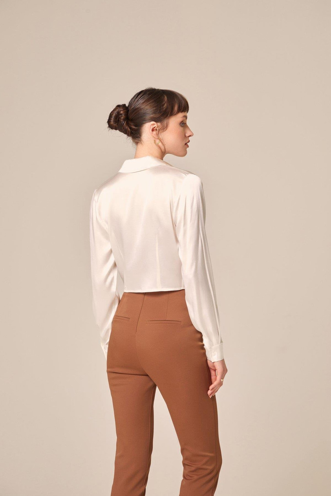 Tie-On Silk Blouse