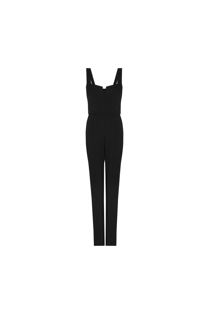 Chest Strap Thick Strap Black Jumpsuit